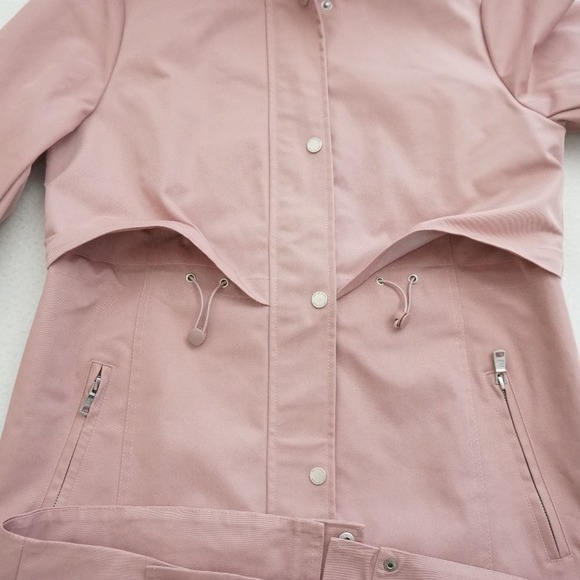 Avec Les Filles Pink Hooded Raincoat Anorak Long Maxi Jacket Small - Picture 3 of 11